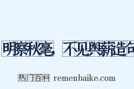 明察秋毫，不见舆薪造句是什么意思的图片